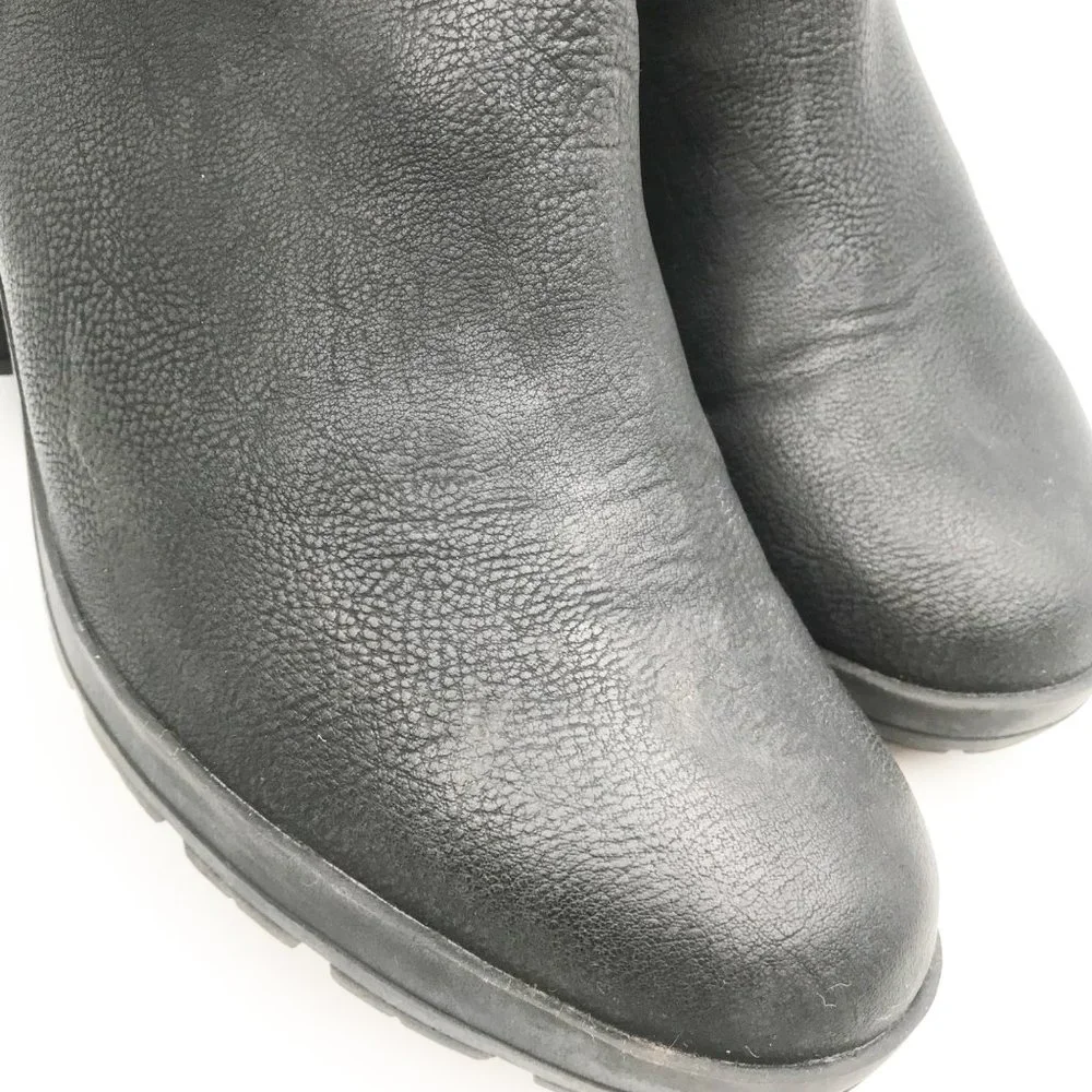 MIX NO. 6 Weinbaum Black Chunky Platform Block Heel Ankle Boots Womens 10